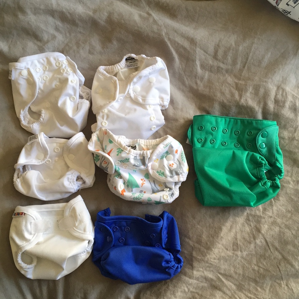 Set of 7 Cloth diaper covers in assorted sizes